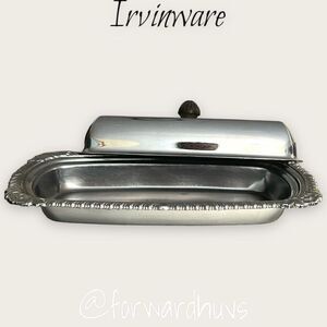 Irvinware Silver Tone Butter Dish, Sugar & Creamer Dish and Salt & Pepper Shaker